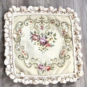 Needlepoint pillow case. As is